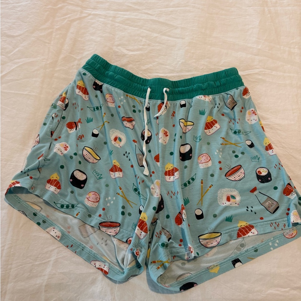 Little Sleepies Light Blue Sushi Print Short Bamboo Pajama Set GUC 0600 - Picture 2 of 9